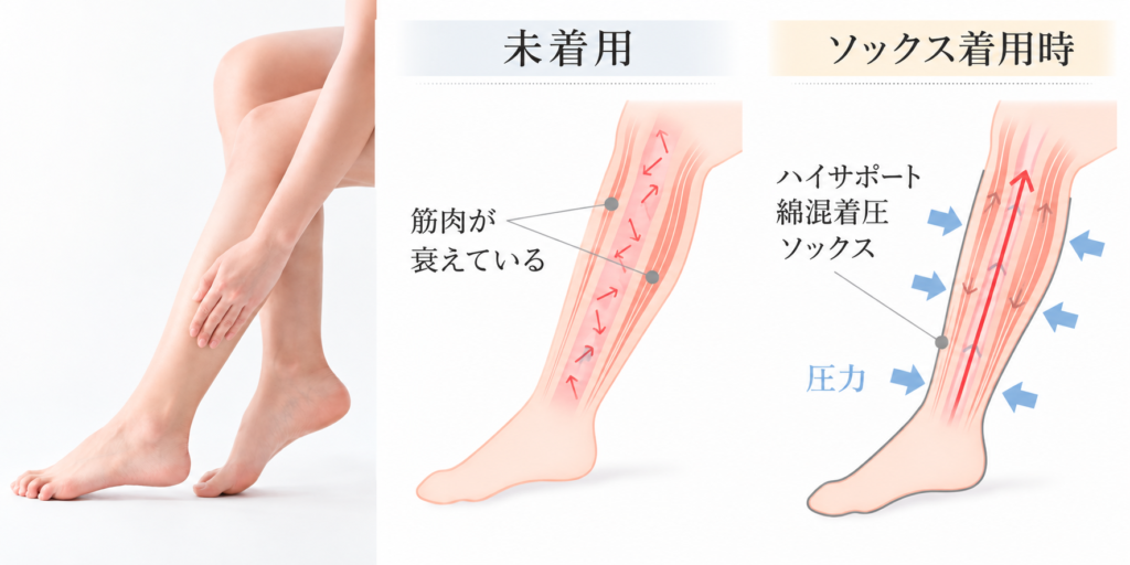 Be-fit ハイサポート綿混着圧ソックス(1足組)