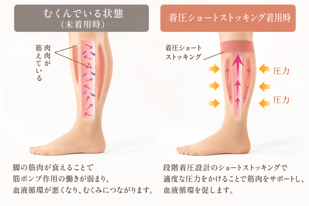 脚のむくみ、血行不良のサインです